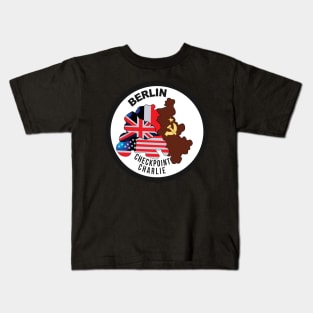 Berlin - Checkpoint Charlie - Round - Bright X 300 Kids T-Shirt